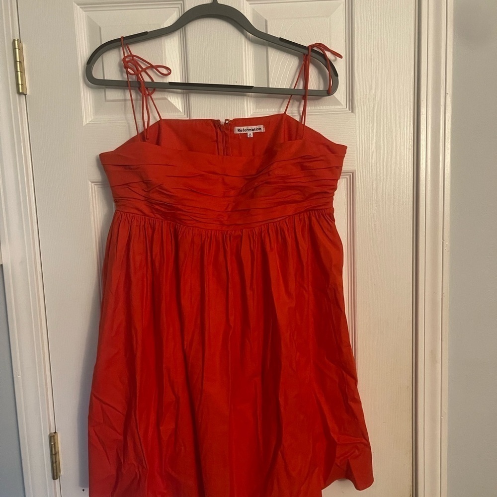 Red Spaghetti Strap Dress Reformation